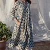 Aadhya Ajrakh Kali Line Cotton Kurta