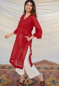 Aafiya Jamdani Cotton Kurta
