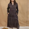 Aamani Black Ajrakh Crush Cotton Straight Kurta