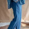 Aara Slub Cotton Straight Pant
