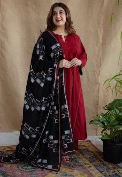 Adira Cotton Jhabba Kali Co-ord Set (Set of 2)