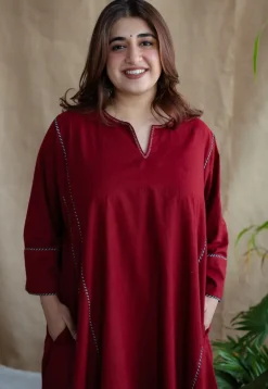 Adira Cotton Jhabba Kali Co-ord Set (Set of 2)