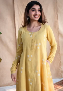 Affana Dabu Slub Cotton Kali Kurta
