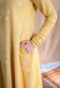 Affana Dabu Slub Cotton Kali Kurta