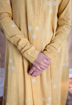 Affana Dabu Slub Cotton Kali Kurta