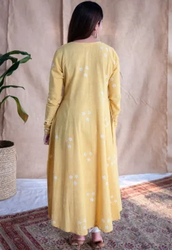 Affana Dabu Slub Cotton Kali Kurta