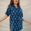 Afia Indigo Dabu Cotton Top