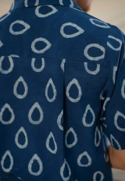 Afia Indigo Dabu Cotton Top