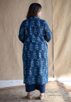 Afira Indigo Ajrakh Cotton Straight Kurta