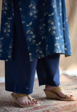 Afira Indigo Ajrakh Cotton Straight Kurta