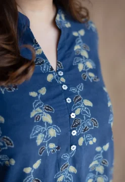 Afira Indigo Ajrakh Cotton Straight Kurta