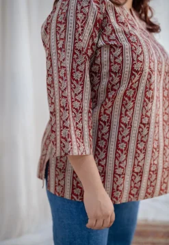 Afza Kalamkari Cotton Top