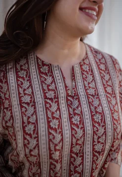 Afza Kalamkari Cotton Top
