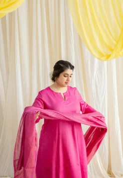 Aishani Silk Co-Ord Set with Mukaish Detailing (Set of 2)