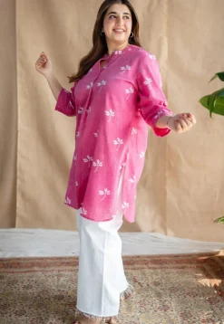 Aiza Dabu Slub Cotton Kurta