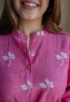 Aiza Dabu Slub Cotton Kurta