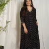 Ajrakh Lotus Pleated Mul Kurta