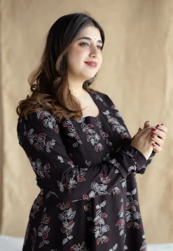 Akrita Black Ajrakh Cotton Kali Kurta