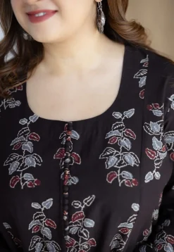 Akrita Black Ajrakh Cotton Kali Kurta