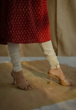 Akrita Red Ajrakh Moss Cotton Kali Kurta