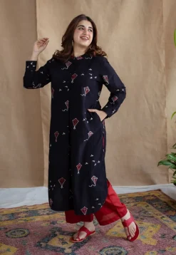 Amdavad Patang Ajrakh Cotton Kurta