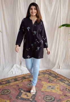 Amdavad Patang Cotton Hand Embroidered Top