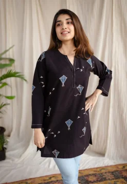 Amdavad Patang Cotton Hand Embroidered Top