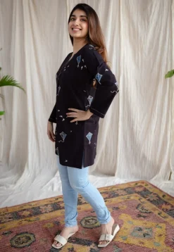 Amdavad Patang Cotton Hand Embroidered Top