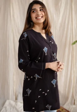 Amdavad Patang Cotton Hand Embroidered Top