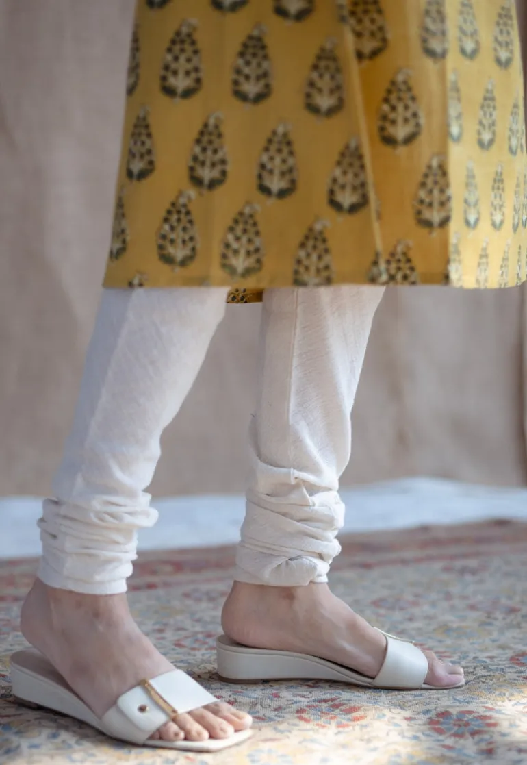 Anamika Mustard Ajrakh Cotton A Line Kurta