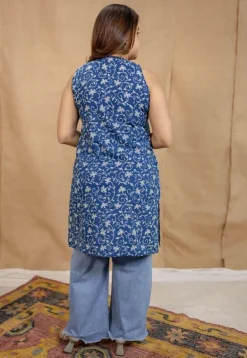 Anaya Indigo Dabu Cotton Straight Kurta