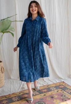 Anila Dabu Slub Cotton A Line Dress
