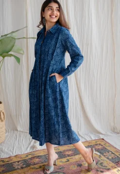 Anila Dabu Slub Cotton A Line Dress