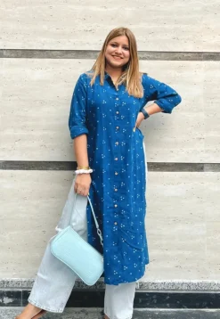 Anya Slub Cotton Dabu Kurta