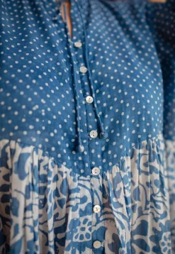 Arina Batik Natural Dyed MulMul Cotton Dress with Slip