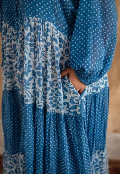 Arina Batik Natural Dyed MulMul Cotton Dress with Slip