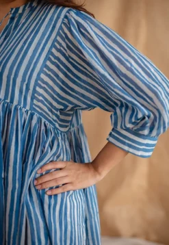 Arya Batik Natural Dyed MulMul Cotton Dress with Slip