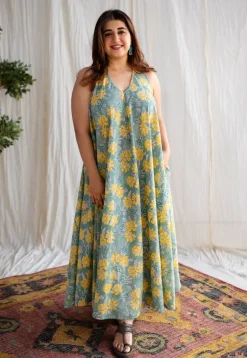 Arziya Sanganeri Slub Cotton Dress