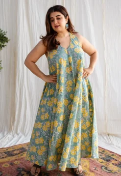 Arziya Sanganeri Slub Cotton Dress