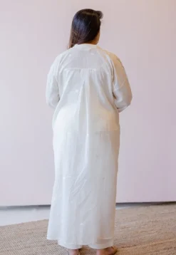 Asha Off White Jamdani Handloom Cotton Anti-Fit Kurta