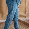 Atifa Indigo Dabu Slub Cotton Straight Pant