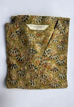 Avika Mustard Kalamkari Cotton Straight Kurta