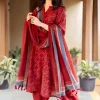 Ayra Madder Ajrakh Chanderi Silk Jhabba Kali Kurta with Hand Embroidery