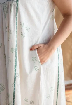 Ayzal Dabu Slub Cotton Hand Embroidered Dress