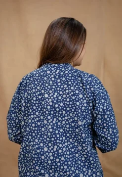 Beeja Indigo Dabu Cotton Loose Short Top