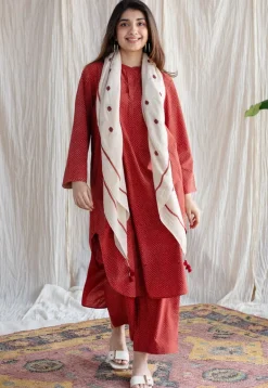 Bombay Ajrakh Red Cotton Co-Ord Set (Set of 2)