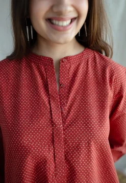 Bombay Ajrakh Red Cotton Co-Ord Set (Set of 2)