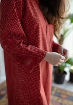 Bombay Ajrakh Red Cotton Co-Ord Set (Set of 2)