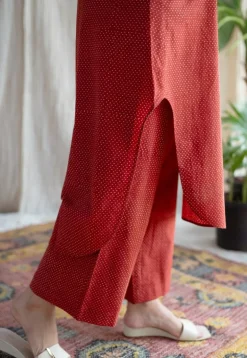 Bombay Ajrakh Red Cotton Co-Ord Set (Set of 2)