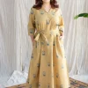 Bombay Irani Chai Ajrakh Cotton Hand Embroidered Dress